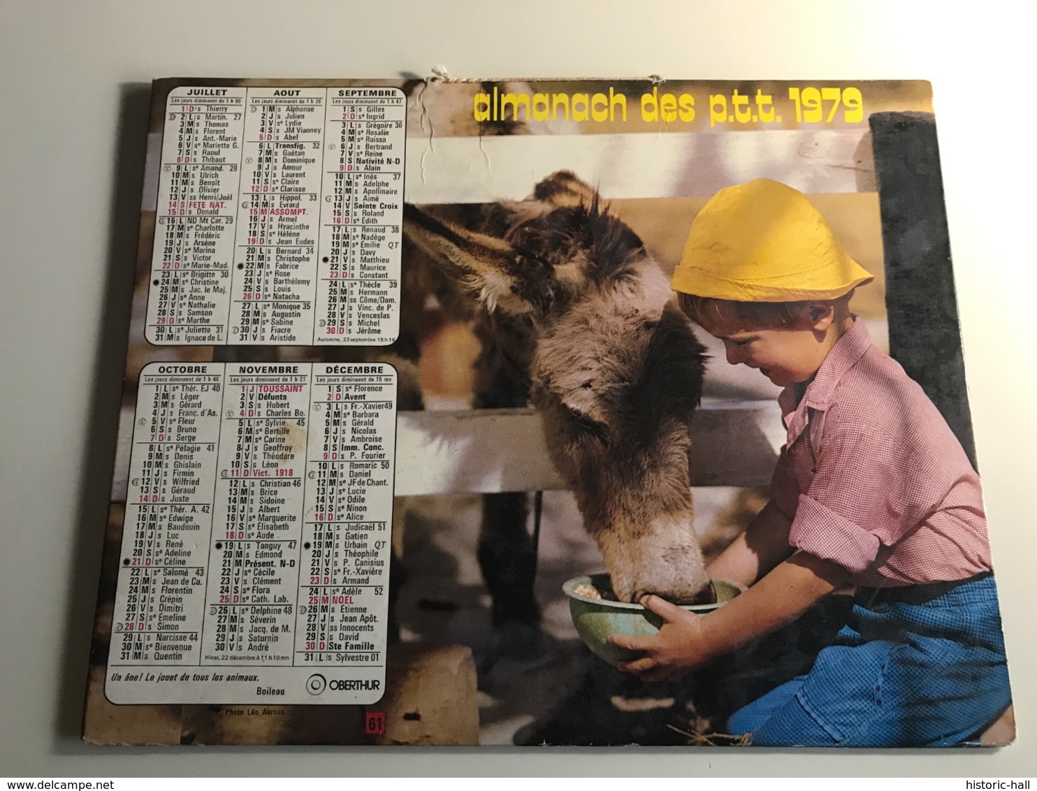 Calendrier - Almanach Des P.T.T  AIN - 1979 - Efant Nourrissant Vaches & Ane - Groot Formaat: 2001-...