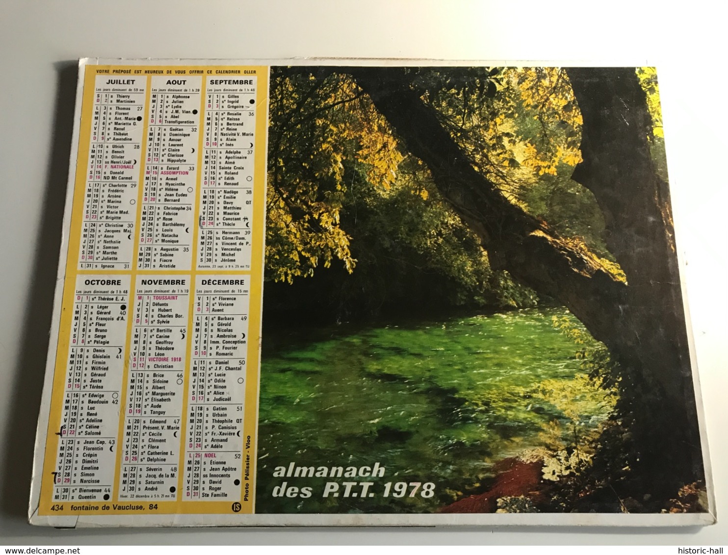 Calendrier - Almanach Des P.T.T  AIN - 1978 - Foret Cevenole / Fontaine De Vaucluse - Groot Formaat: 2001-...