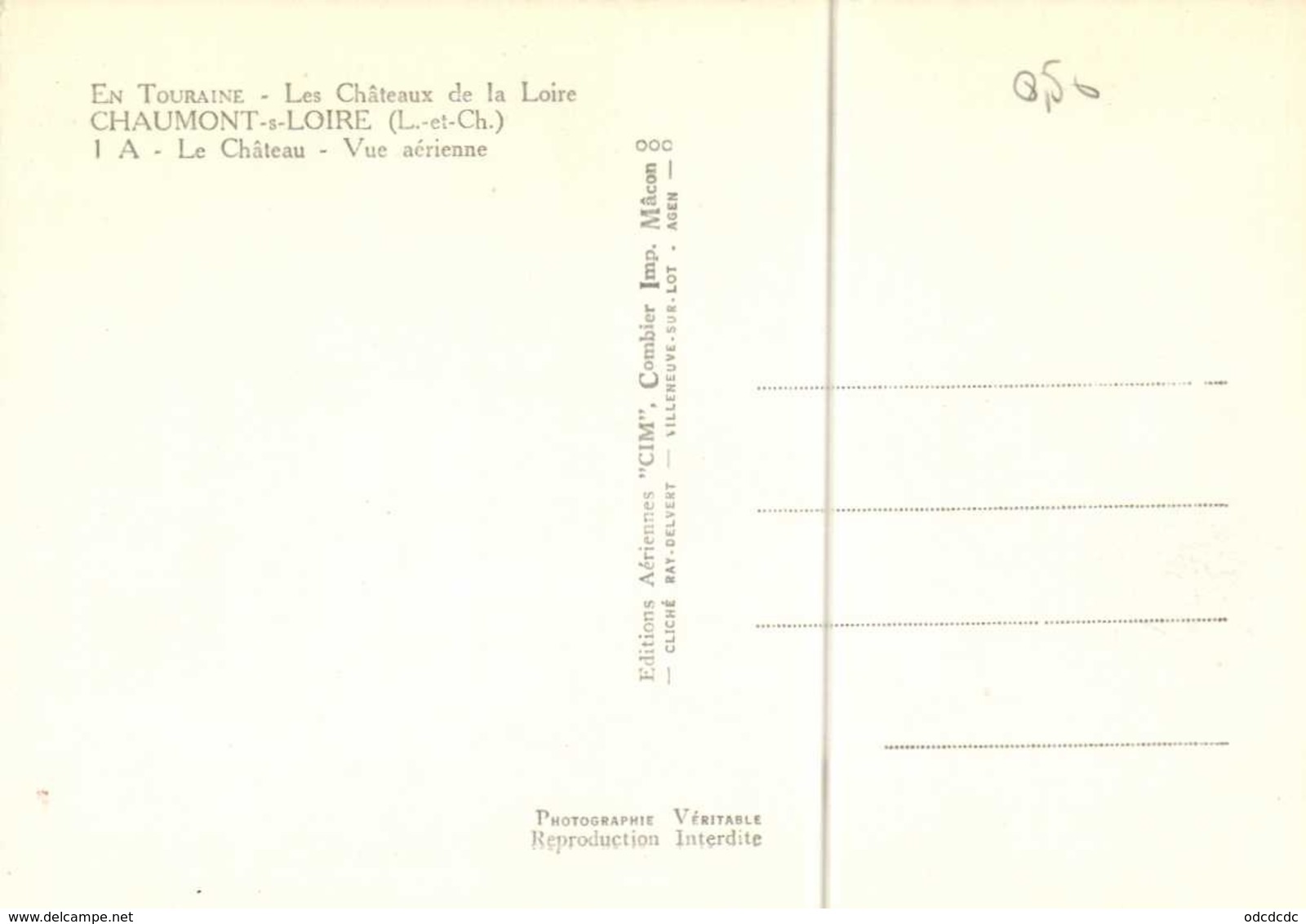 CPSM Grand Format CHAUMONT S/ LOIRE  Le Chateau Vue Aérienne RV - Otros & Sin Clasificación