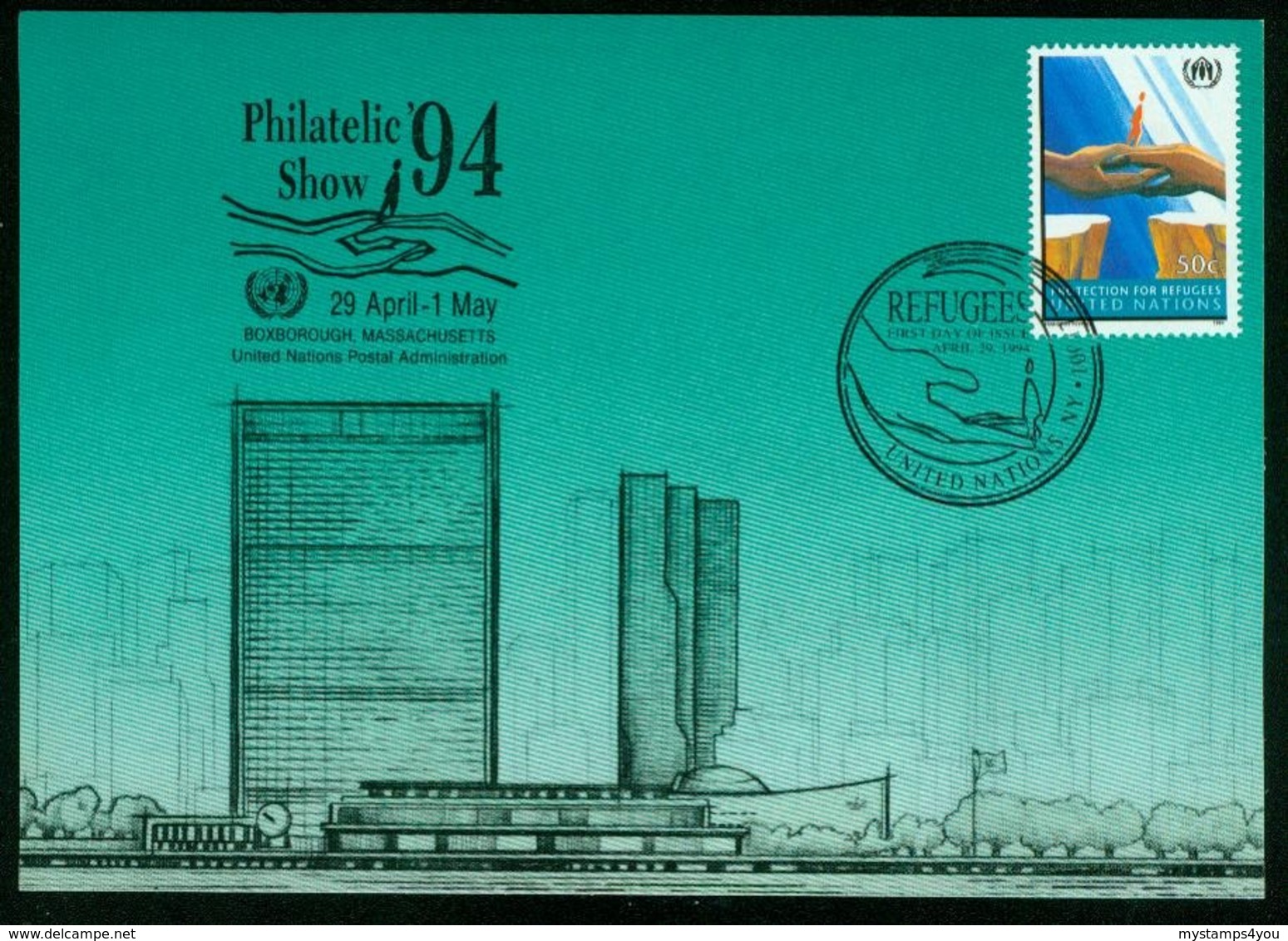 Er UN New York Show Card 1994 MiNr SC 19 | Boxborough MA, PHILATELIC SHOW '94 - Brieven En Documenten