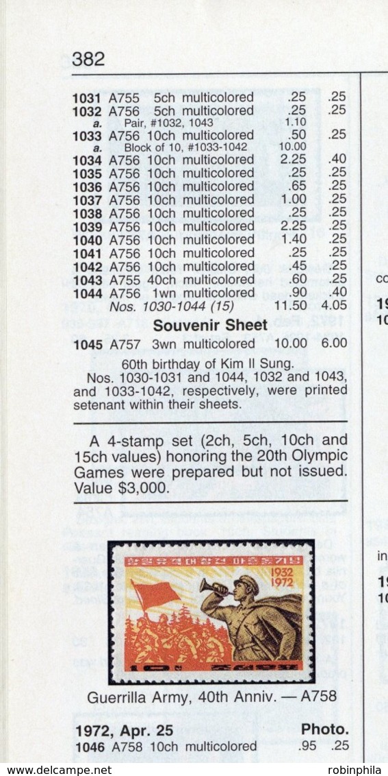 Korea 1972, KSC #1068-71, Perf 4V, Unissued, 20th Olympic Games, SCV $3000.00 - Sommer 1972: München