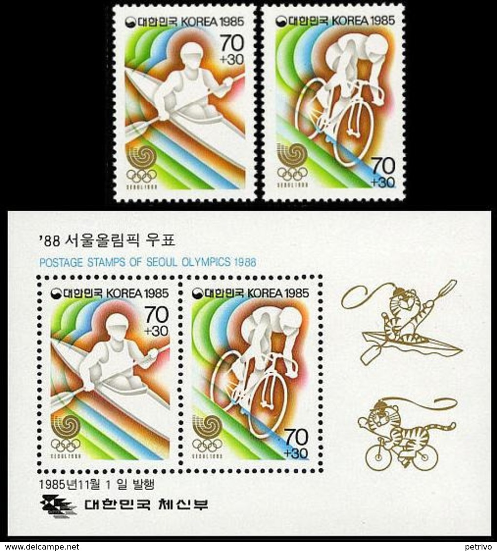 ** Korea - 1985 - Olympic Games 1988 - Mi. 1427-8, Bl. 508 - Sommer 1988: Seoul