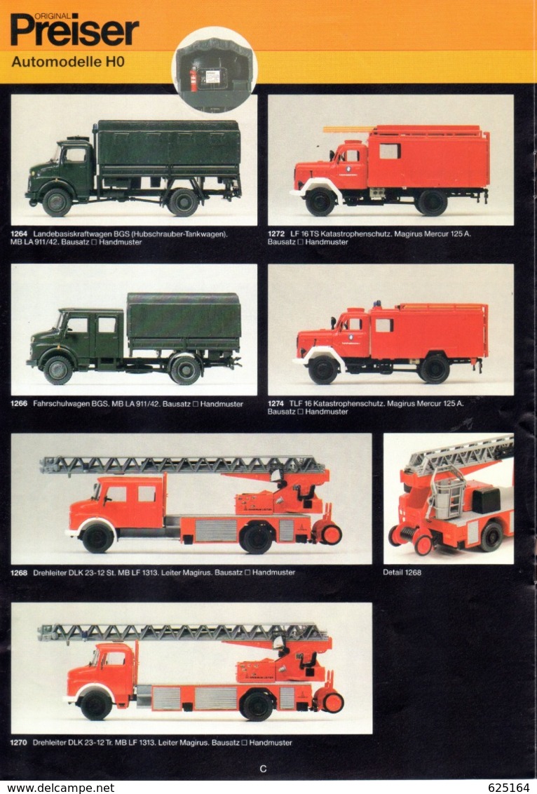 Catalogue PREISER 1988/89 Neuheiten Miniature Automodelle & Zubehör - Duits