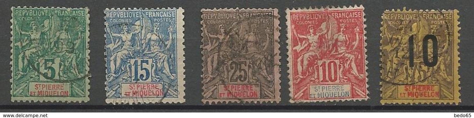 LOT SPM OBL - Used Stamps