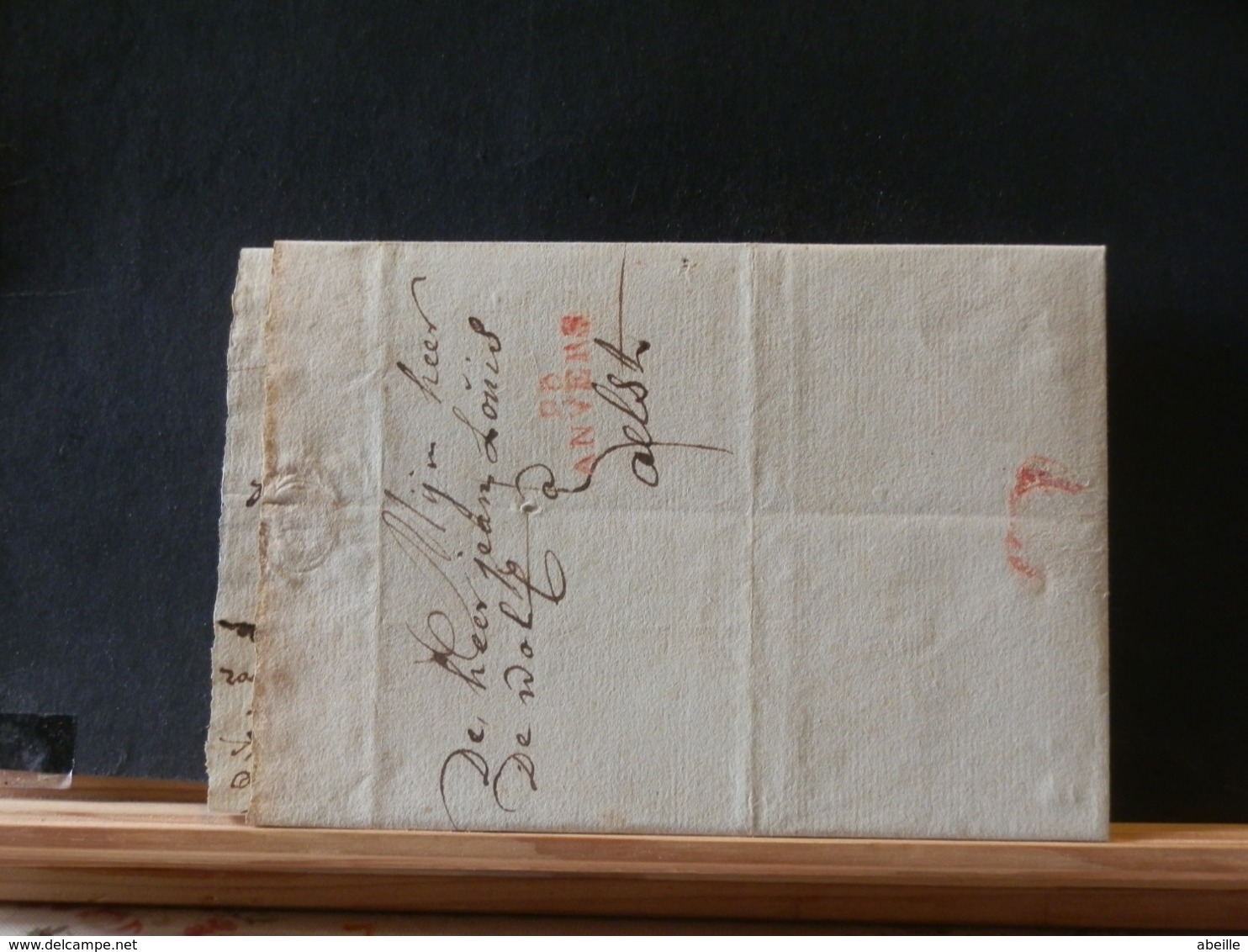 A11/600  LETTRE DE ANVERS POUR AALST 1798 GRIFFE ROUGE  90 ANVERS - 1794-1814 (Periodo Frances)