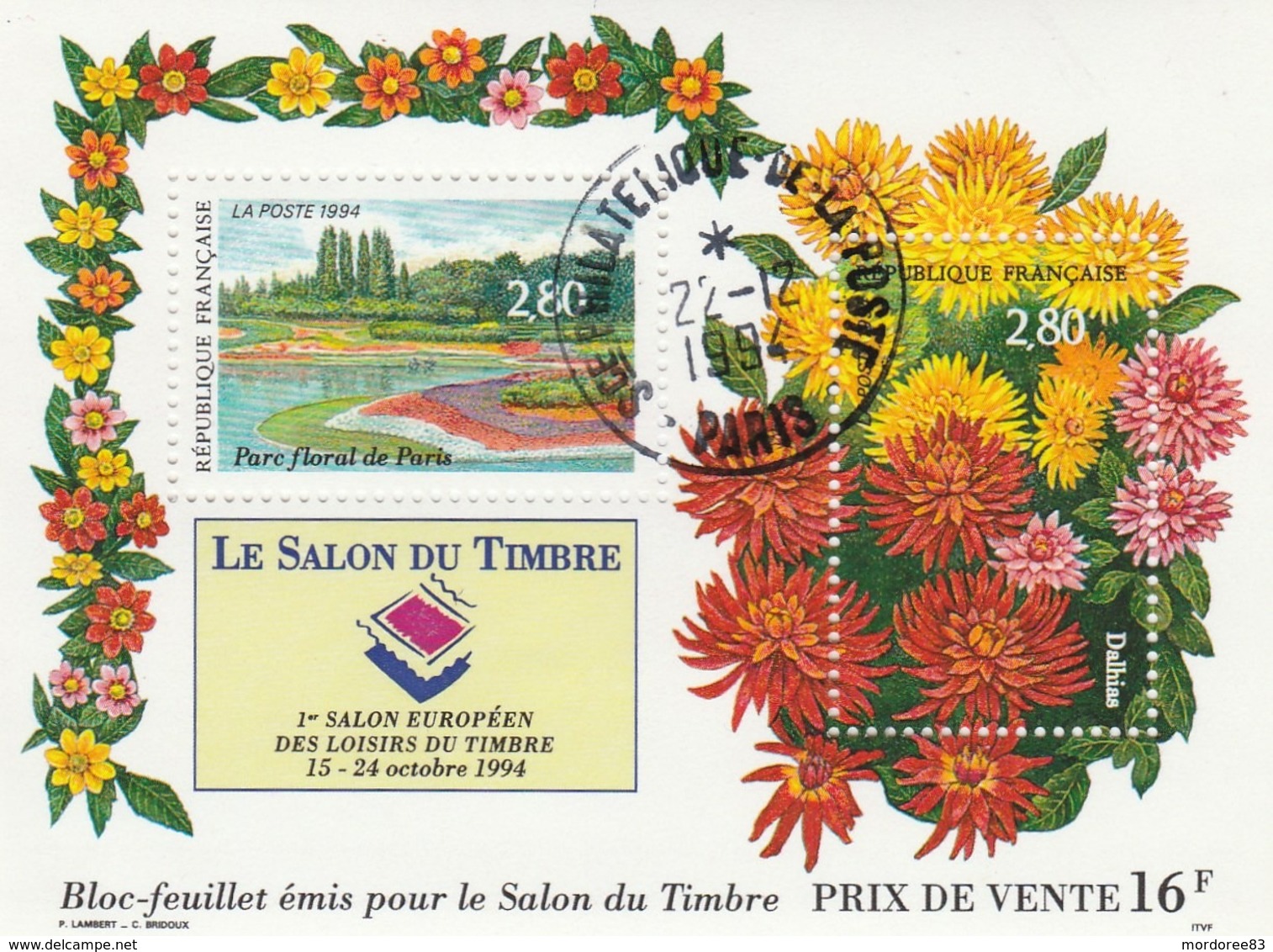 FRANCE 1994 BLOC SALON DU TIMBRE - BF 16 -  OBLITERE - Oblitérés