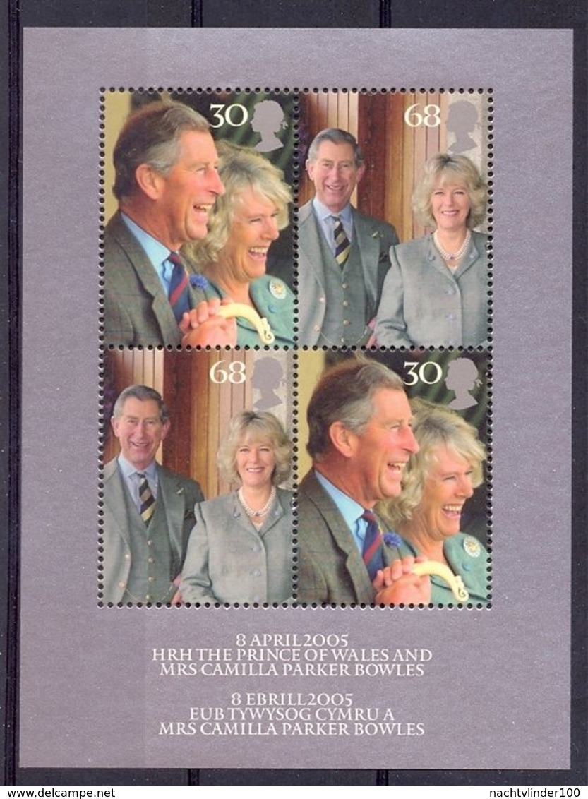 Nbd0160 KONINGSHUIS WEDDING PRINCE CHARLES & MRS CAMILLA PARKER BOWLES ROYALTY GREAT BRITAIN 2005 PF/MNH - Case Reali