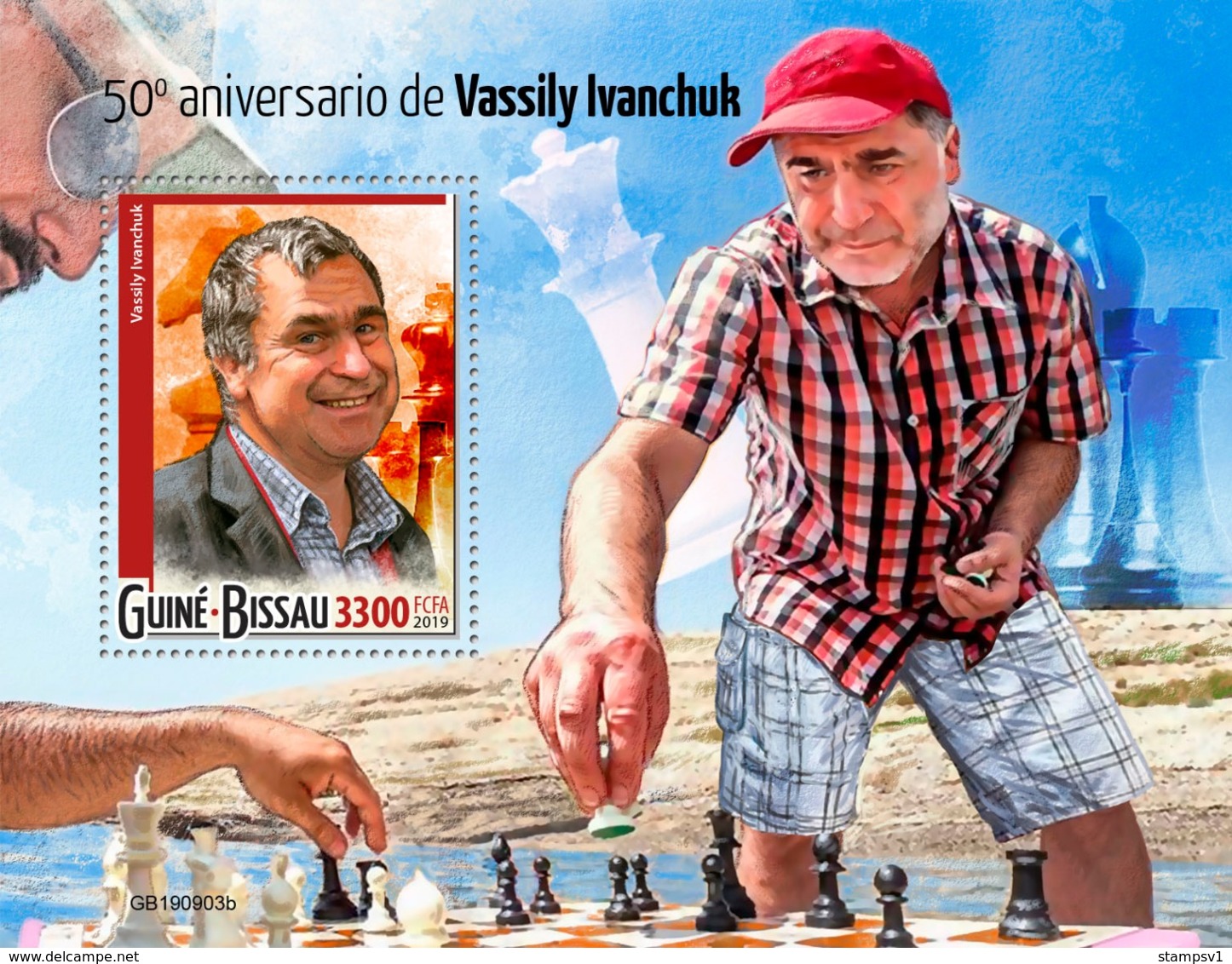 Guinea Bissau. 2019 50th Anniversary Of Vassily Ivanchuk. (0903b)  OFFICIAL ISSUE - Schach