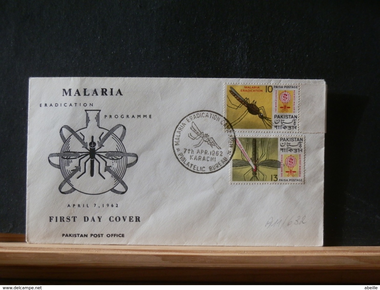 A11/632 FDC   PAKISTAN  1962 MALARIA - Maladies