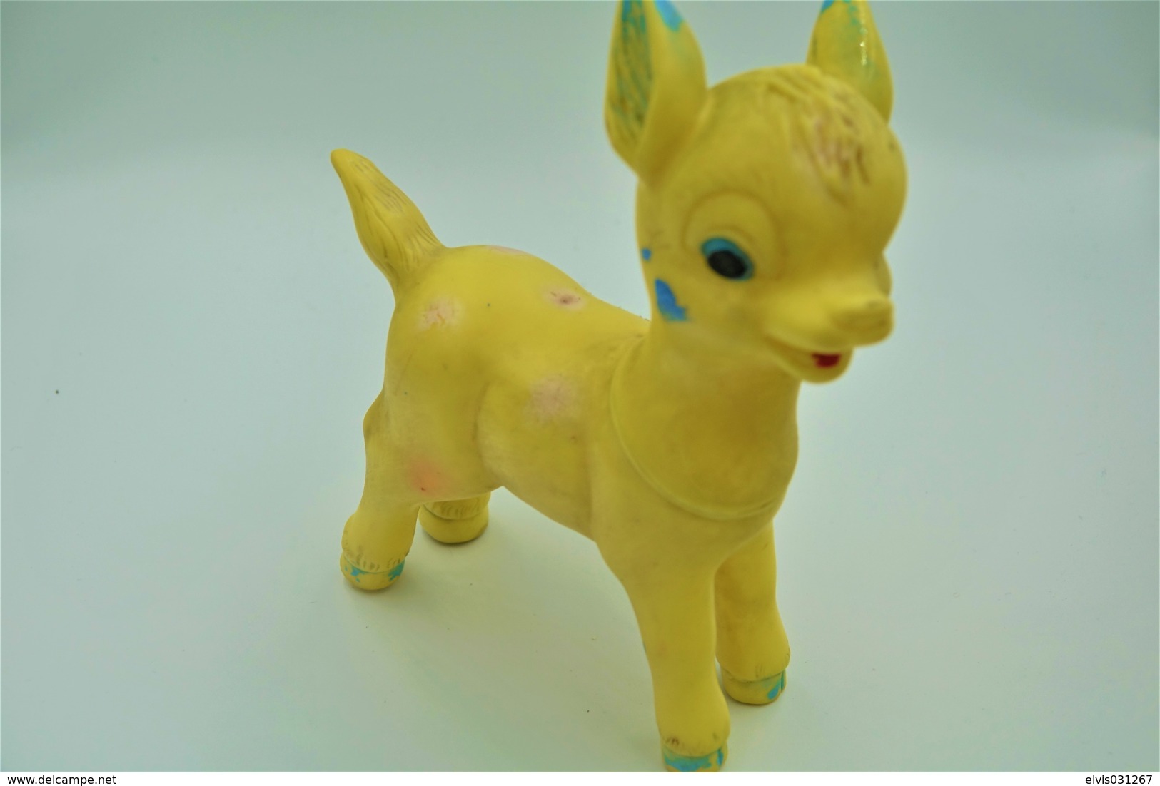 PIEPER POUET SQUEAKY: RUBBERTOYS BAMBI - Walt Disney - L=16 - ITALY - Rubber - Vinyl -1960's - Schtroumpfs