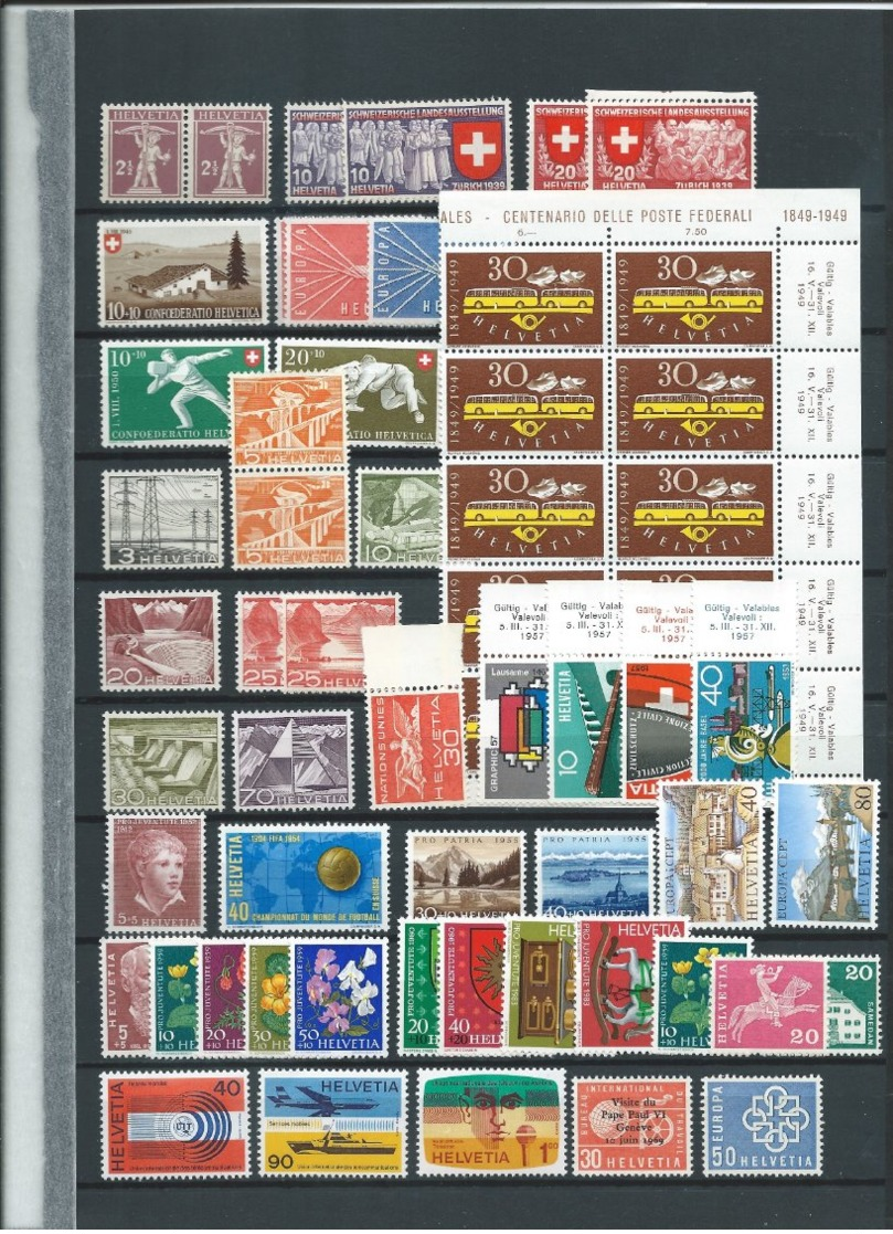 Switzerland (la Suisse/Schweiz) , Grand Lot Des Timbres Neufs S.c. (as Per Scans) MNH - Collections