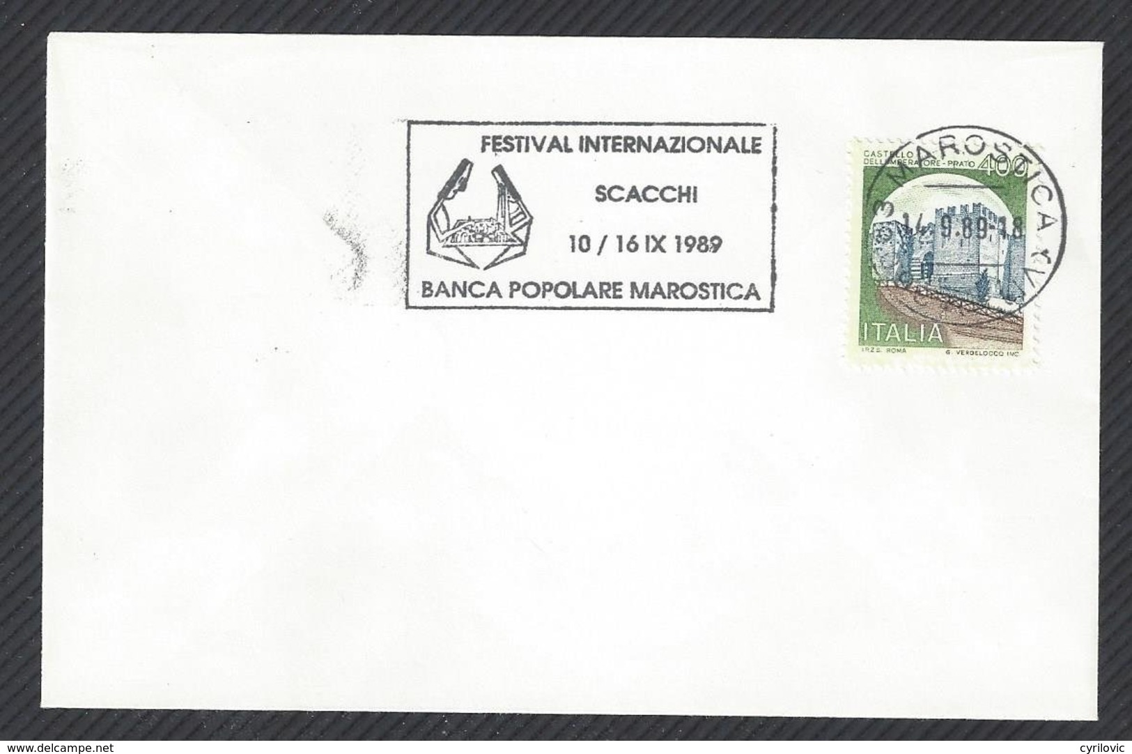 Chess, Italy Marostica, 1989, Roller Cancel On Envelope, 'Chess Game With Living Pieces' - Chess