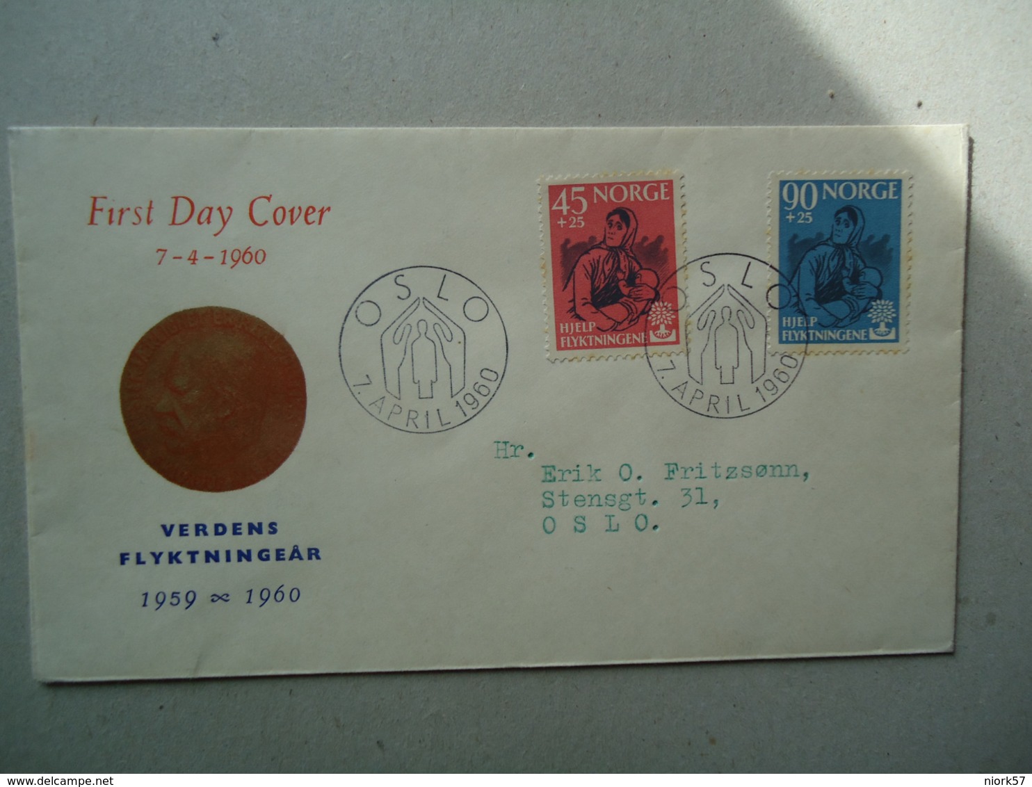 NORWAY FDC 1960 WORLD REFUGEES YEAR - Refugees