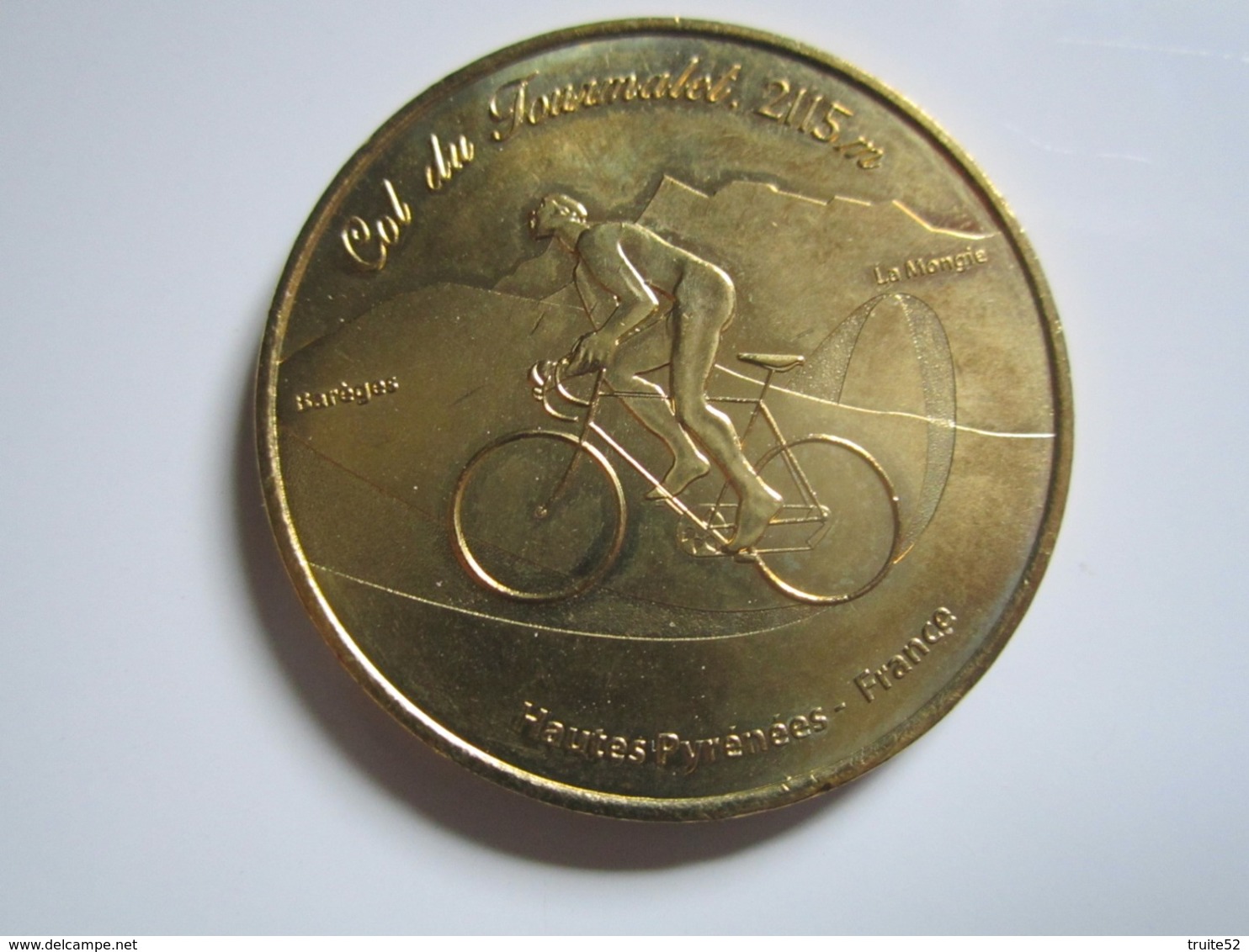 65 BAGNERE-DE-BIGORRE MÉDAILLE MONNAIE DE PARIS 2014 Col Du Tourmalet BAREGES LA MONGIE Cyclisme Diamètre 35  Mm Env - 2014