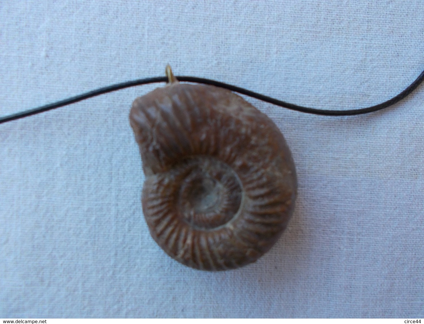 CADEAU  ORIGINAL.AMMONITE  FOSSILE MONTEE EN PENDENTIF.LONGUEUR DU CORDON REGLABLE.ORIGINE MAINE ET LOIRE - Fossiles