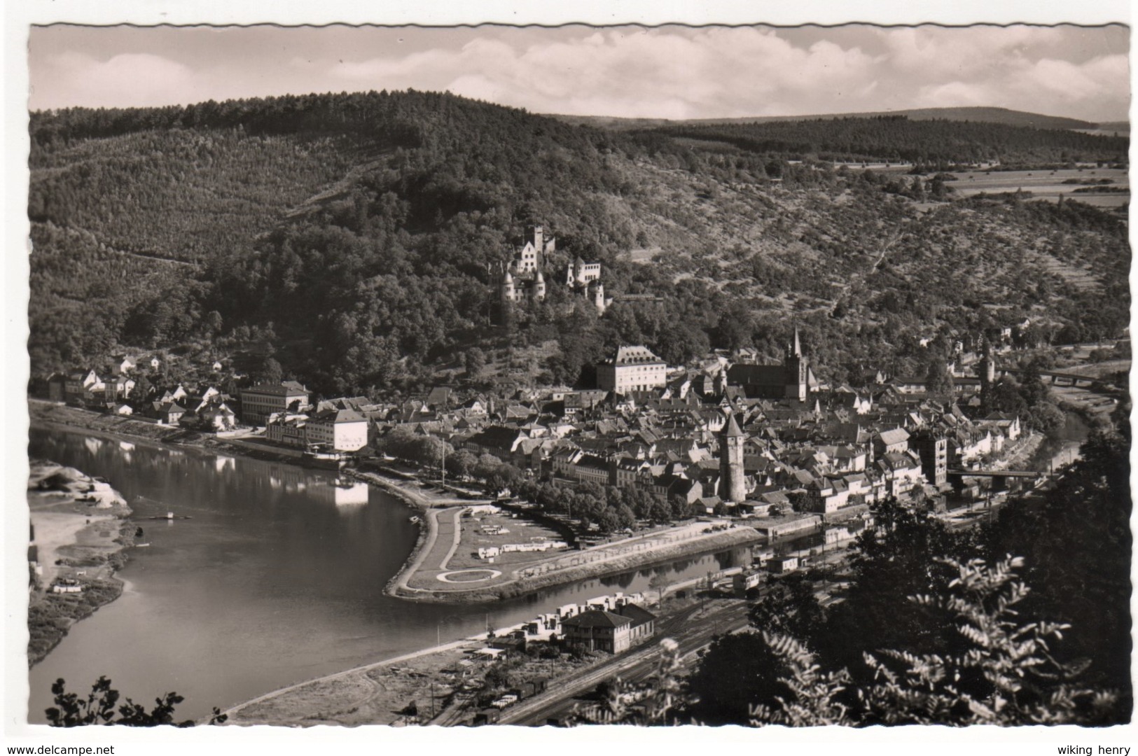 Wertheim - S/w Mit Taubermündung In Den Main   Mit Zusatzstempel Café Restaurant Burg Wertheim - Wertheim