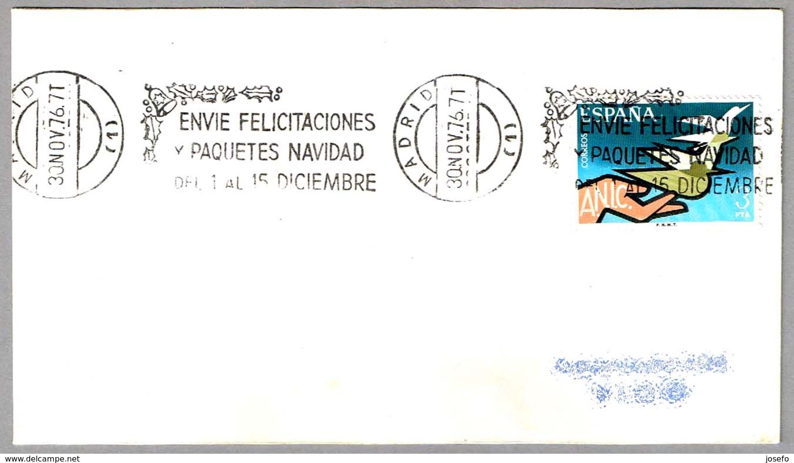 ENVIE FELICITACIONES Y PAQUETES DE NAVIDAD Del 1 Al 15 Diciembre. Madrid 1976 - Correo Postal