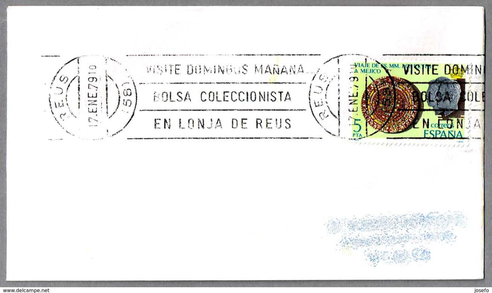 VISITE DOMINGOS MAÑANA BOLSA COLECCIONISTA EN LONJA DE REUS. Reus 1979 - Sonstige & Ohne Zuordnung