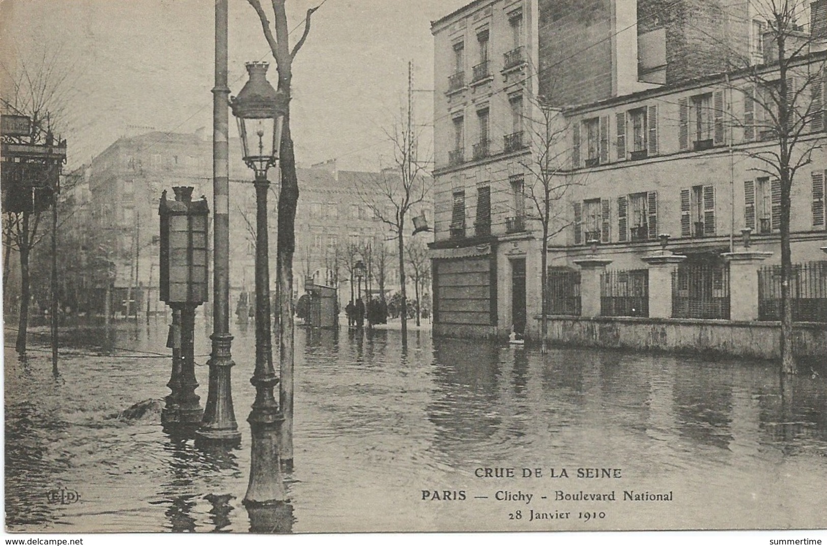 CRUE  DE  LA  SEINE  -  CLICHY  - Boulevard  National  -   28  Janvier  1910  /   ELD - Clichy