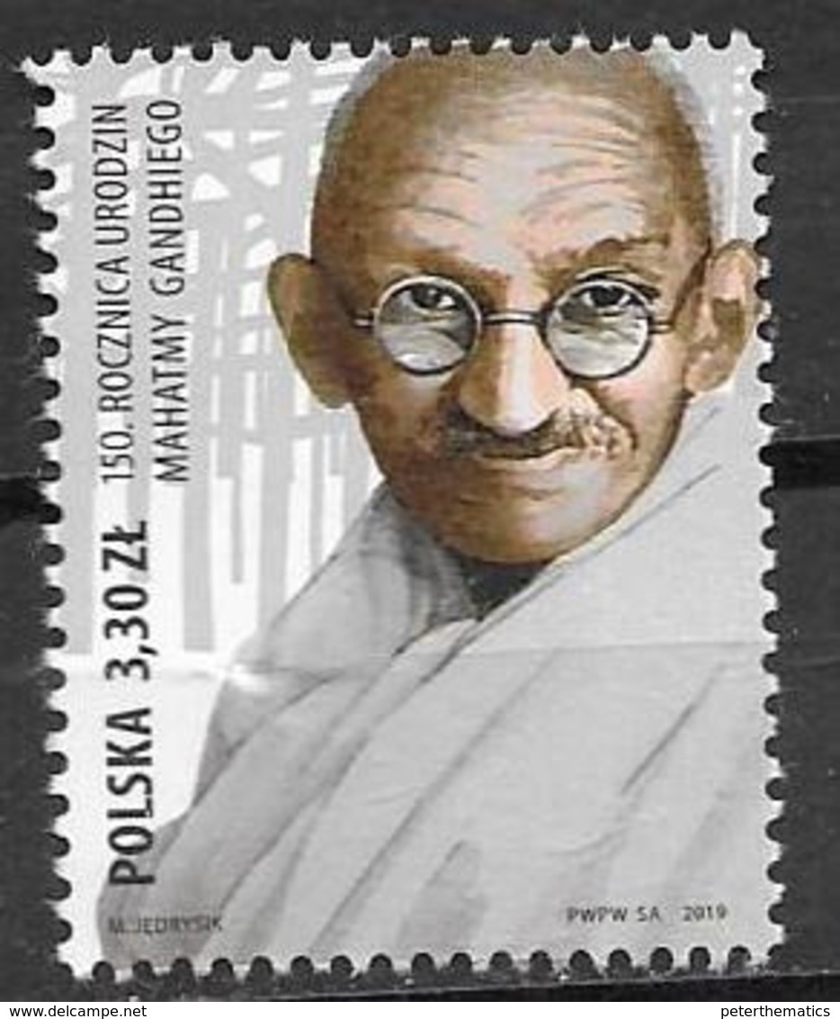POLAND, 2019, MNH, GANDHI, 1v - Mahatma Gandhi