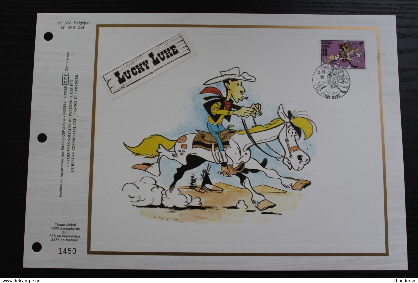 2390 'Lucky Luke' - CEF Feuillet De Luxe - Tirage: 3475 Exemplaires - Stripsverhalen