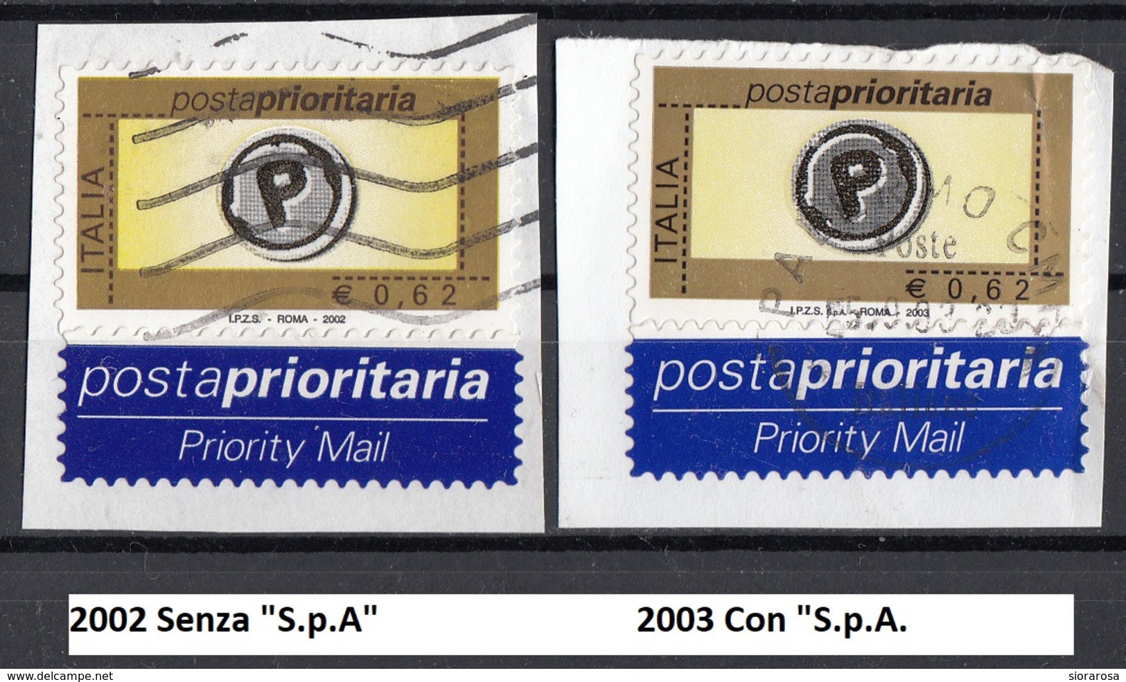 Italia 2002 Uf. 2633-2764 Posta Prioritaria Viaggiato Used On Paper Su Frammento - 2001-10: Usati