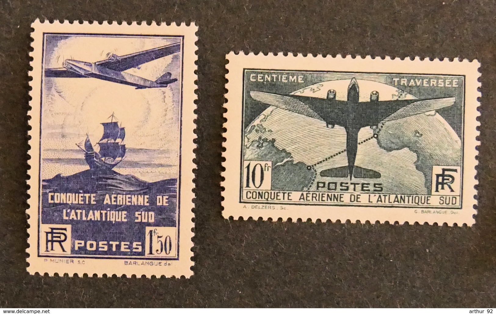 FRANCE - 1936 - YT 320 Et 321 * - CONQUETE AERIENNE DE L ATLANTIQUE SUD - Nuevos