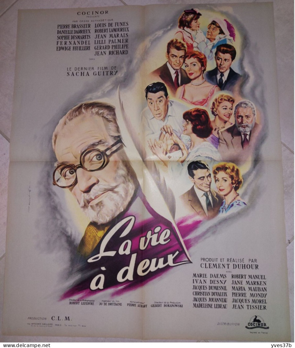 "La Vie à Deux" D. Darrieux, P. Brasseur, Fernandel, L. De Funès...1958 - Affiche 50x60 - TTB - Posters