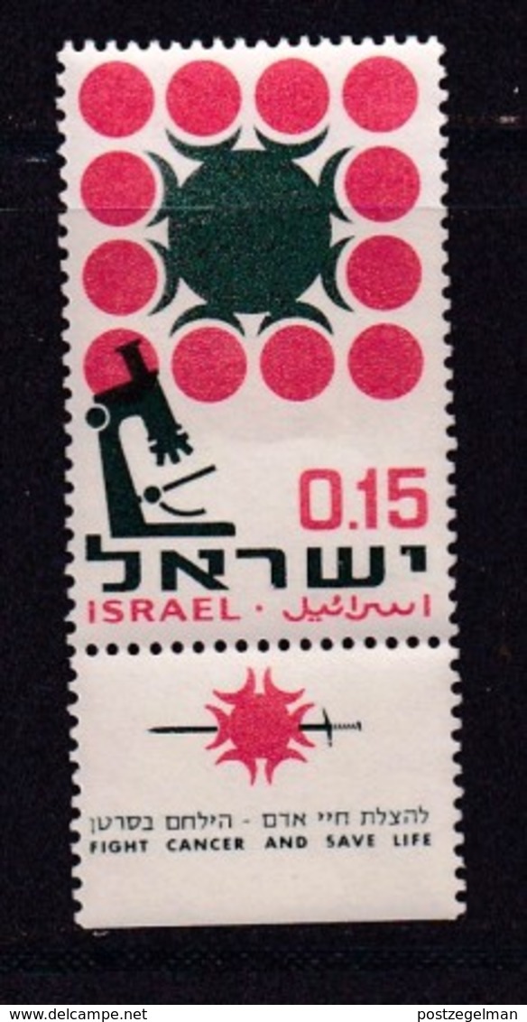 ISRAEL, 1966, Unused Stamp(s), With Tab, Cancer Research, SG352, Scannr. 17597 - Ongebruikt (met Tabs)