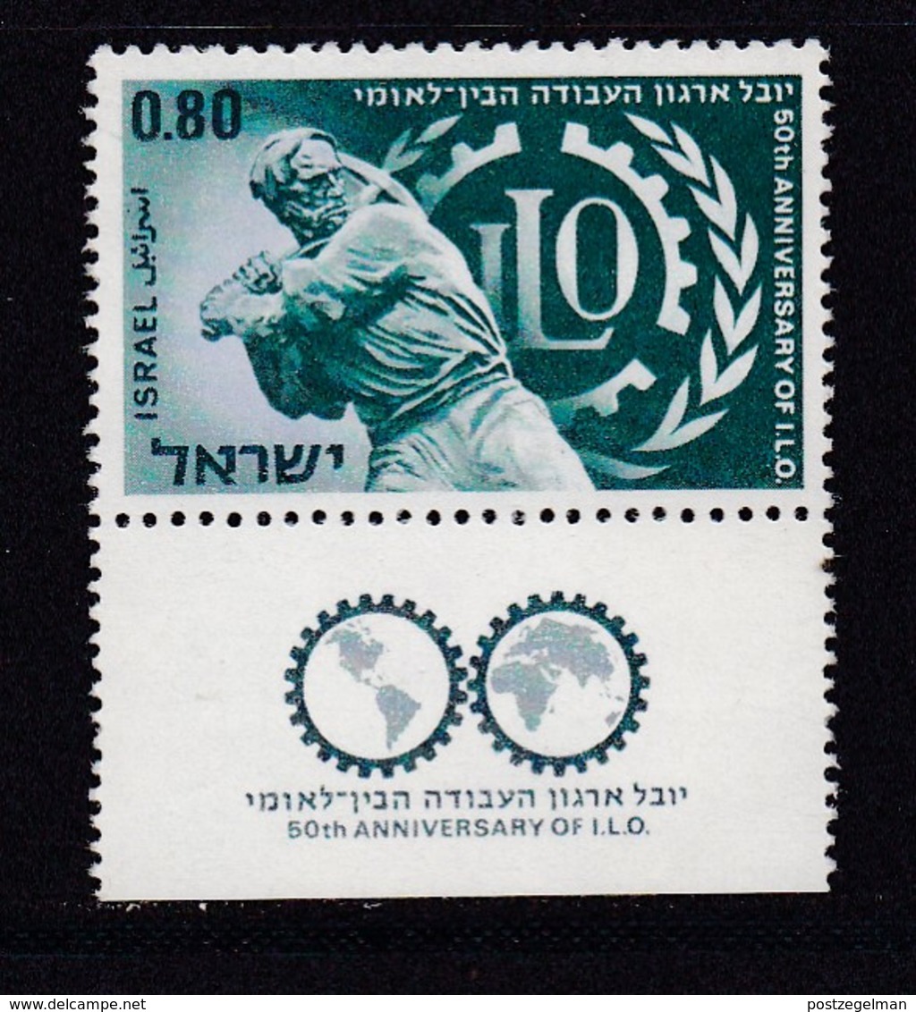 ISRAEL, 1969, Unused Stamp(s), With Tab, I.L.O. SG408, Scannr. 17611 - Ongebruikt (met Tabs)