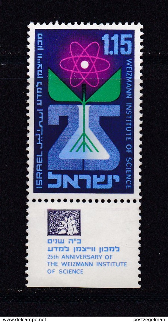 ISRAEL, 1969, Unused Stamp(s), With Tab, Weizmann Institute, SG431, Scannr. 17623 - Ongebruikt (met Tabs)