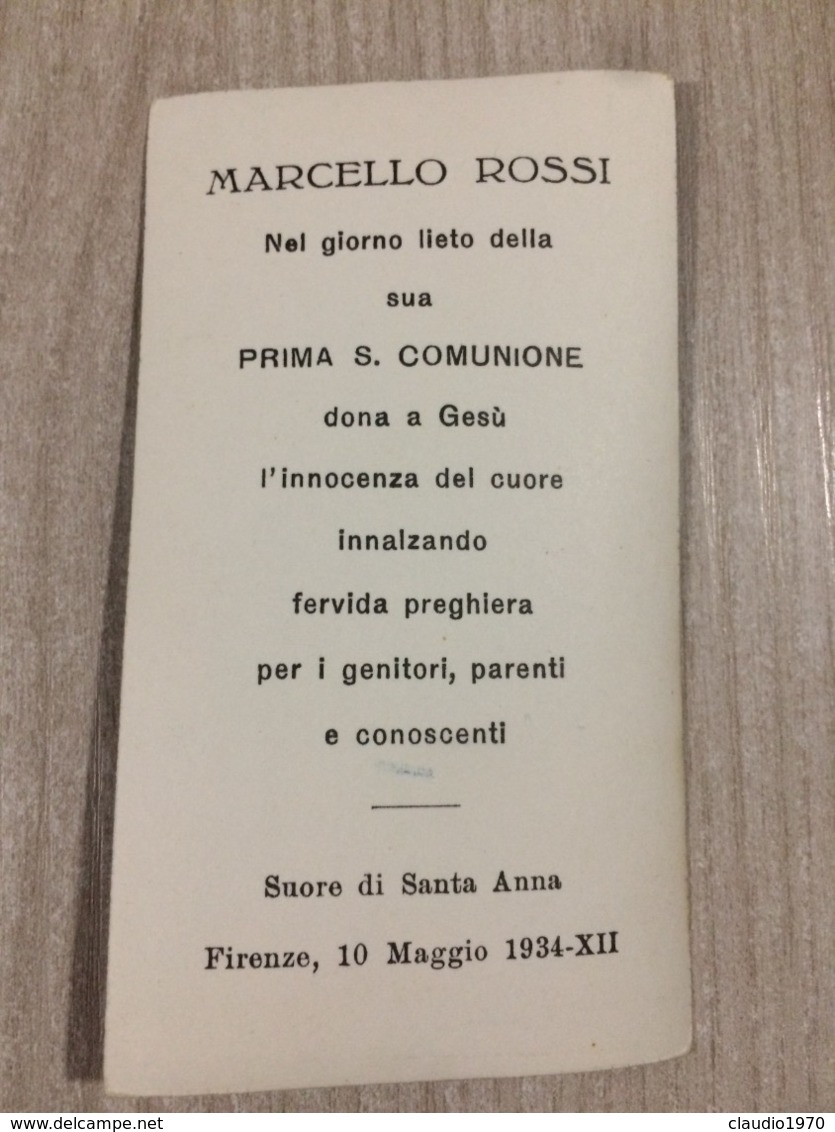 Santino In Ricordo Della Prima Comunione Di Marcello Rossi In Firenze - Santini