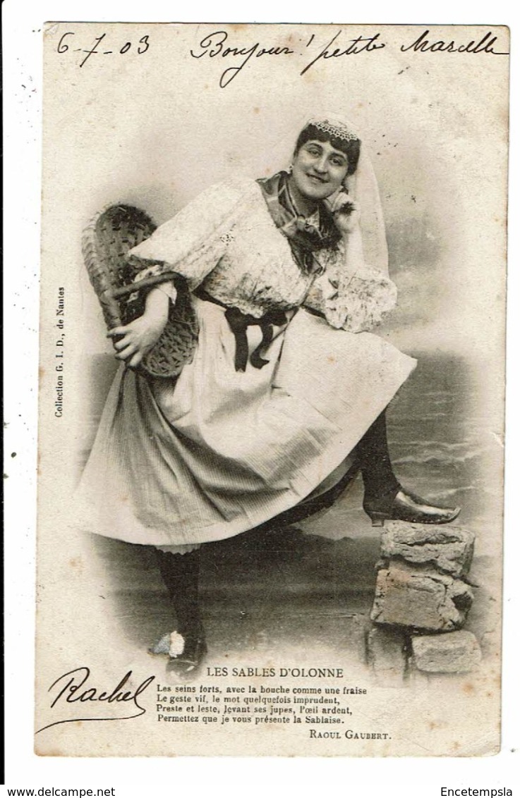 CPA-Carte Postale-France-Les Sables D'Olonne -une Femme En Costume Traditionnel En 1903-VM9095 - Sables D'Olonne