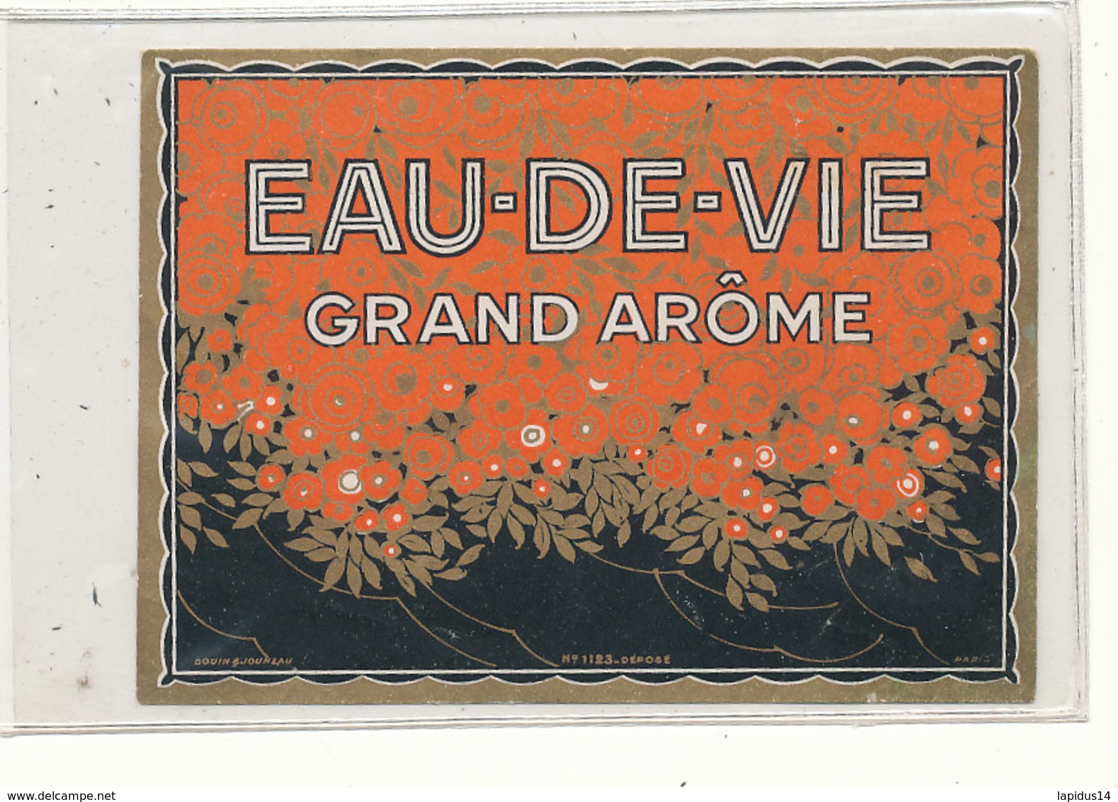 544 / ETIQUETTE -   EAU DE VIE GRAND AROME N° 1123 - Other & Unclassified