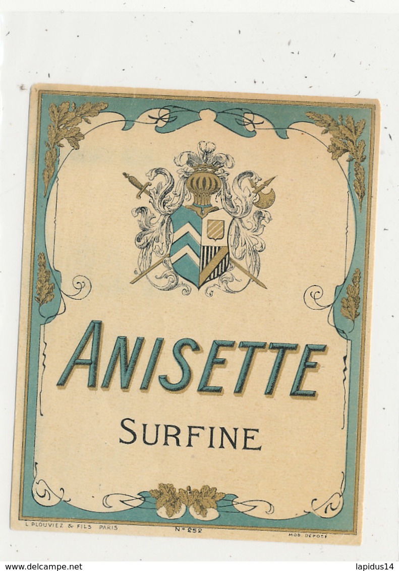 550 / ETIQUETTE -   ANISETTE SURFINE N° 252 - Other & Unclassified