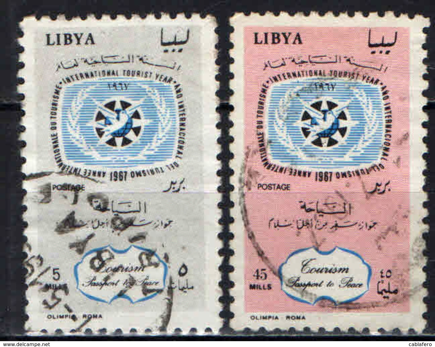 LIBIA - 1967 - ANNO INTERNAZIONALE DEL TURISMO - USATI - Libia