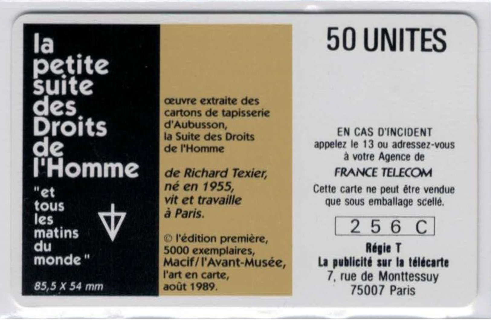 F85 A à G - Petite Suite des Droits de l'Homme - Les 7 cartes neuves sans blister - Voir scans et description