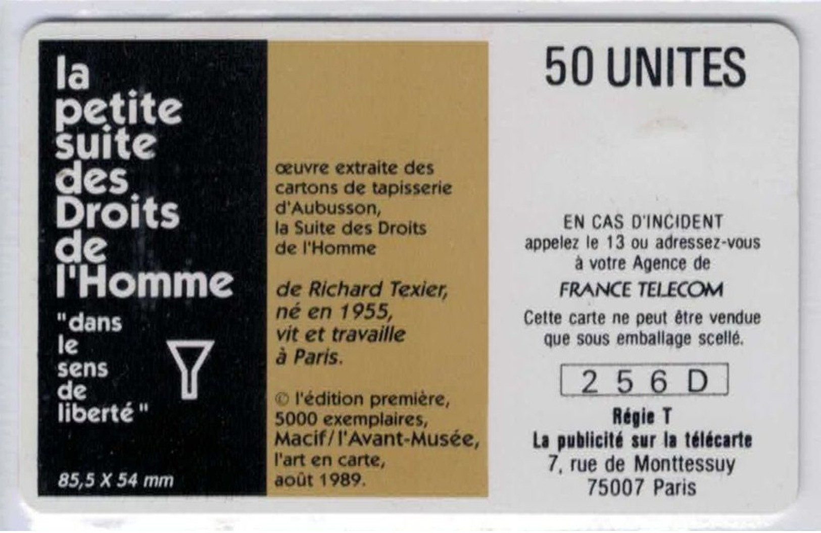F85 A à G - Petite Suite des Droits de l'Homme - Les 7 cartes neuves sans blister - Voir scans et description