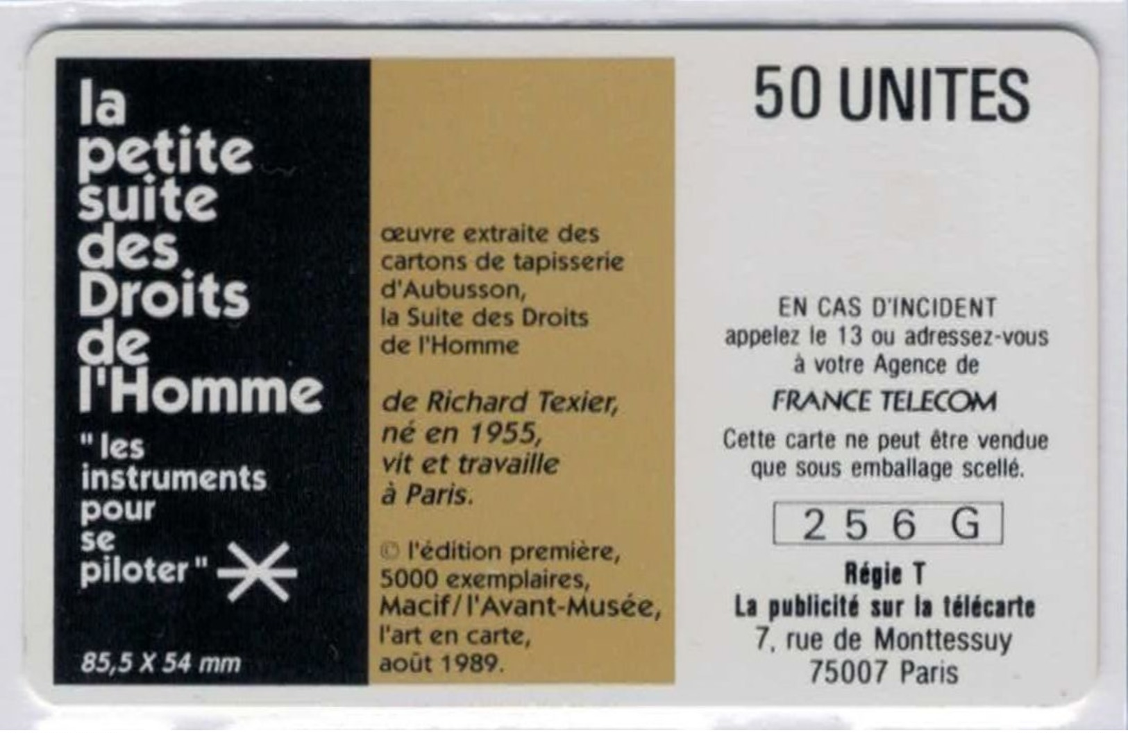 F85 A à G - Petite Suite des Droits de l'Homme - Les 7 cartes neuves sans blister - Voir scans et description