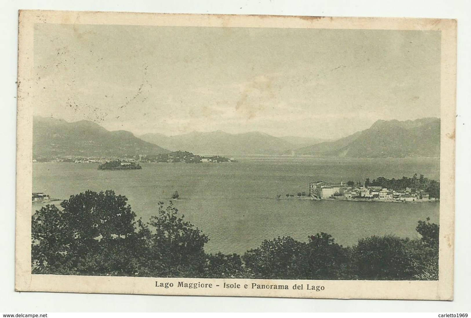 LAGO MAGGIORE - ISOLE E PANORAMA DEL LAGO  1928  VIAGGIATA FP - Verbania