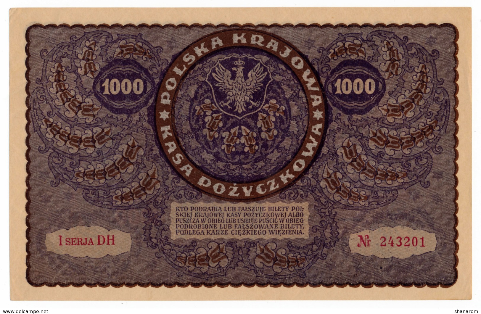 POLOGNE // 1919 // 1 000 Marek // XF/SUP - Polonia