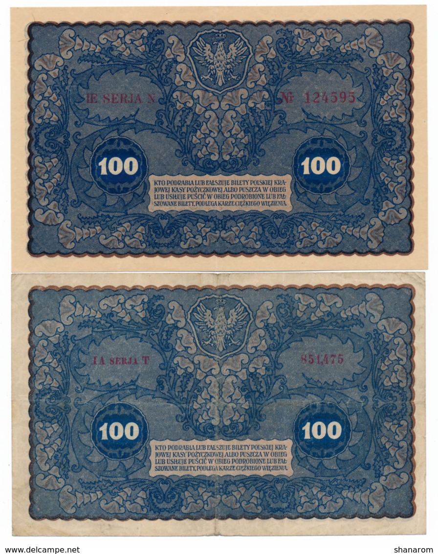 POLOGNE // 1919 // 2 X 100 Marek // XF/SUP - Poland