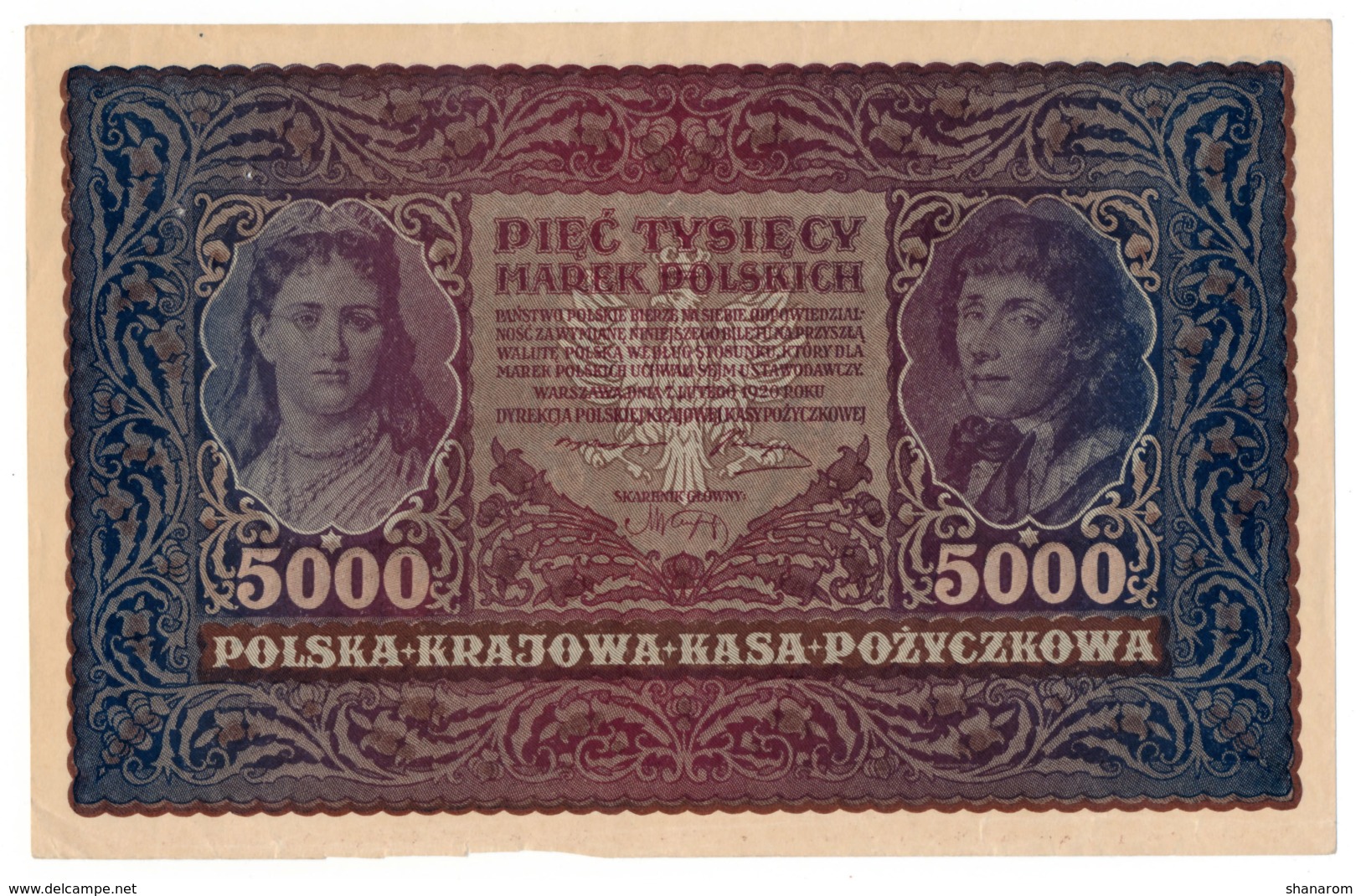 POLOGNE // 1920 // 5 000 Marek // XF/SUP - Poland