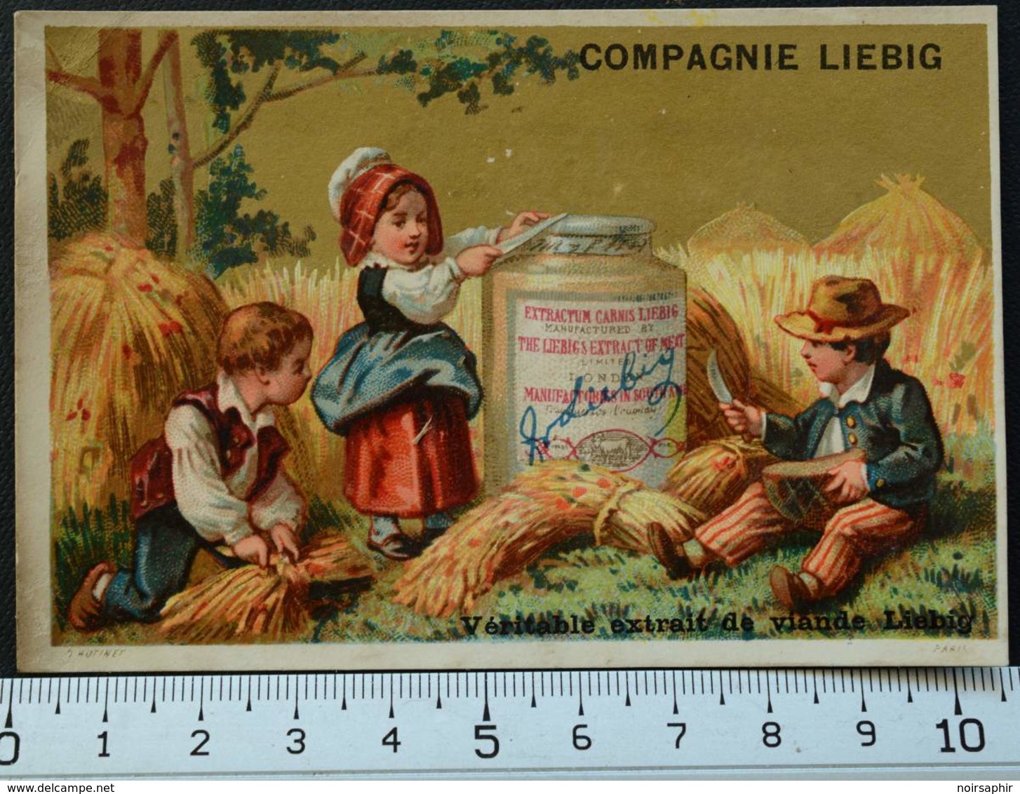 LIEBIG CHROMO FOIN 1880 HUTINET PARIS CARTE-RECLAME PUBLICITÉ 9 MÉDAILLES D'OR RECETTE VICTORIAN TRADE CARD AD - Liebig