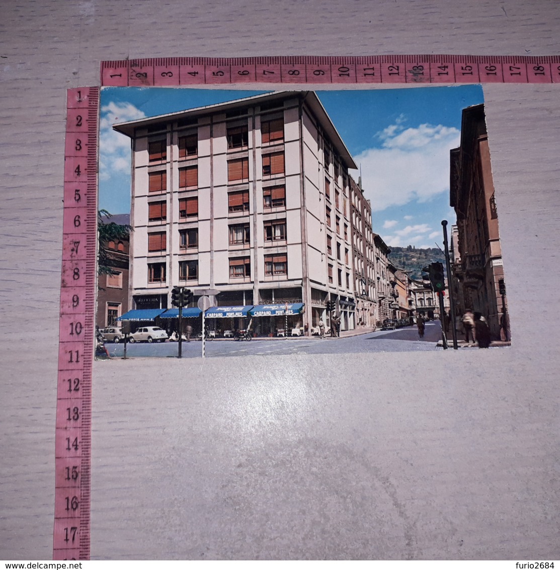 C-78430 AOSTA VIA FESTAZ E VIALE STAZIONE PANORAMA AUTO D'EPOCA PUBBLICITA CARPANO PUNT&MES - Aosta