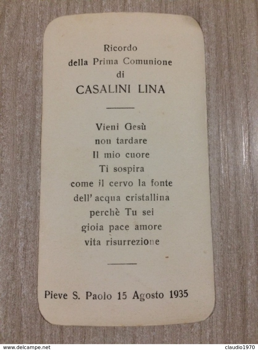 Santino In Ricordo Della Prima Comunione Di Casalini Lina In Pieve S. Paolo (lu) - Santini