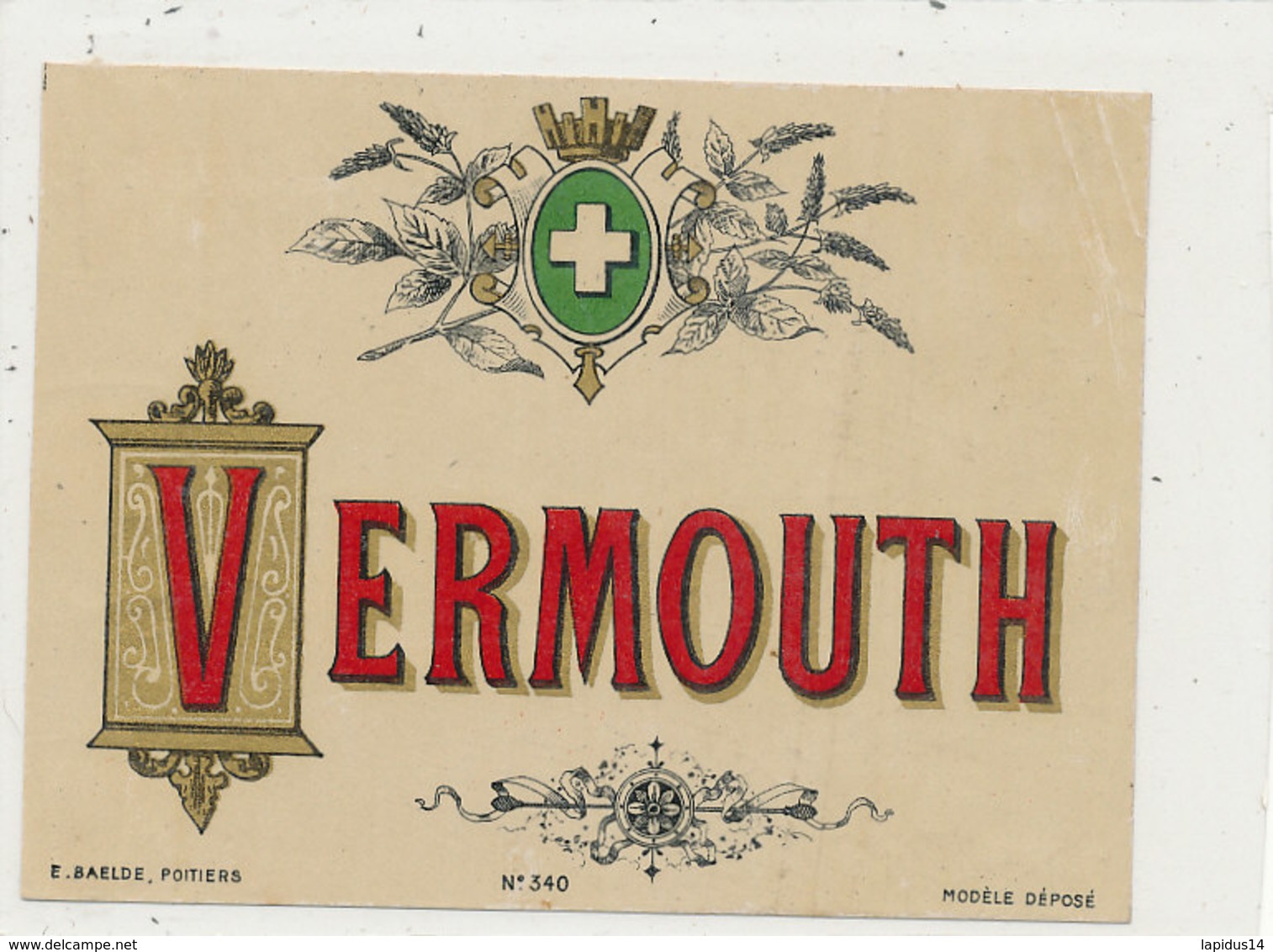 AN 668 / ETIQUETTE     VERMOUTH  N° 340 - Other & Unclassified