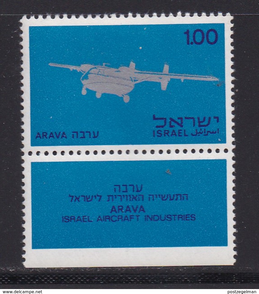 ISRAEL, 1970, Unused Stamp(s), With Tab, Arava Aircraft, SG450, Scannr. 17635 - Ongebruikt (met Tabs)