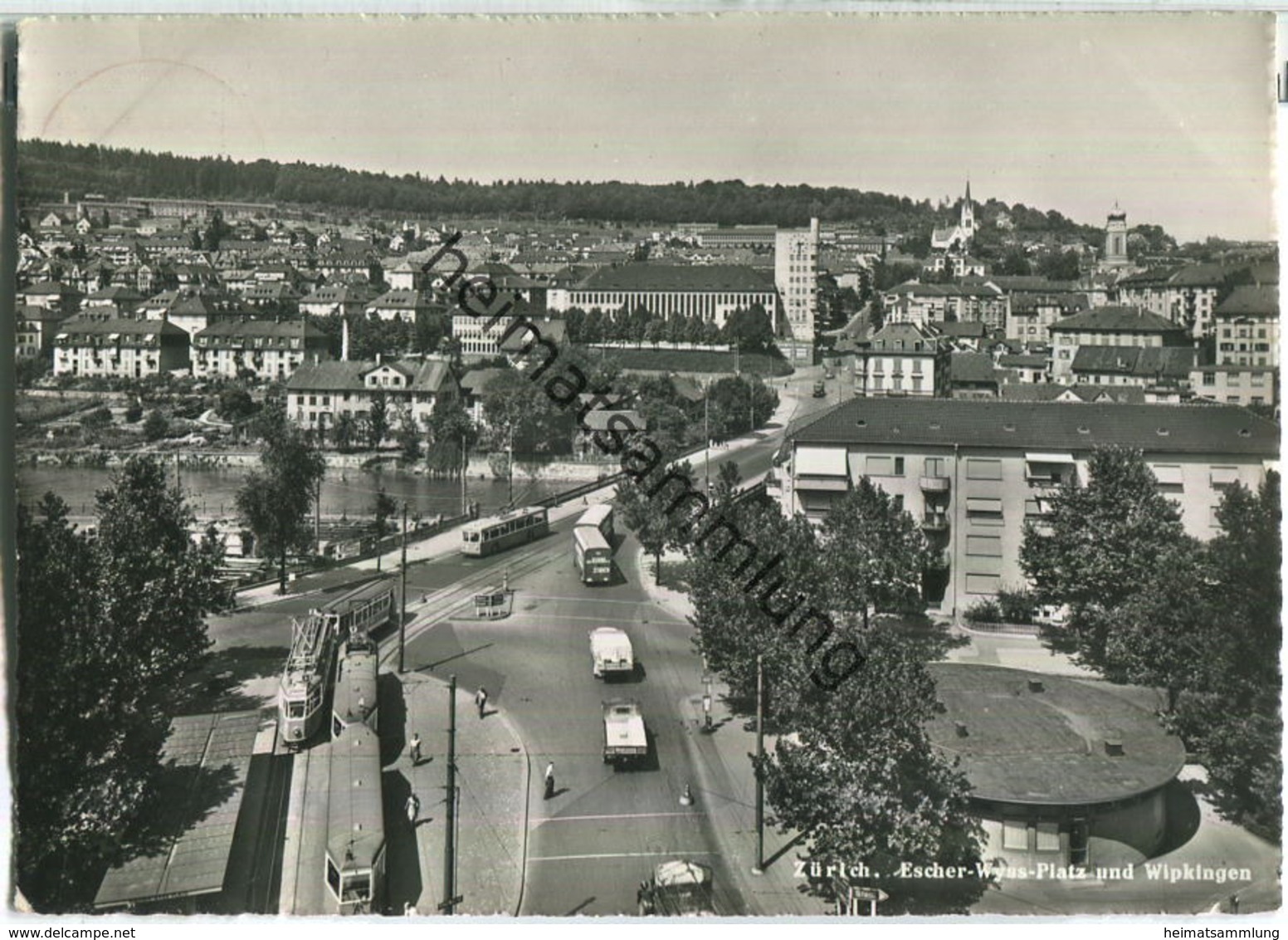 Zürich - Escher-Wyss-Platz - O-Bus - Strassenbahn - Foto-Ansichtskarte - Verlag Photoglob-Wehrli AG Zürich - Zürich