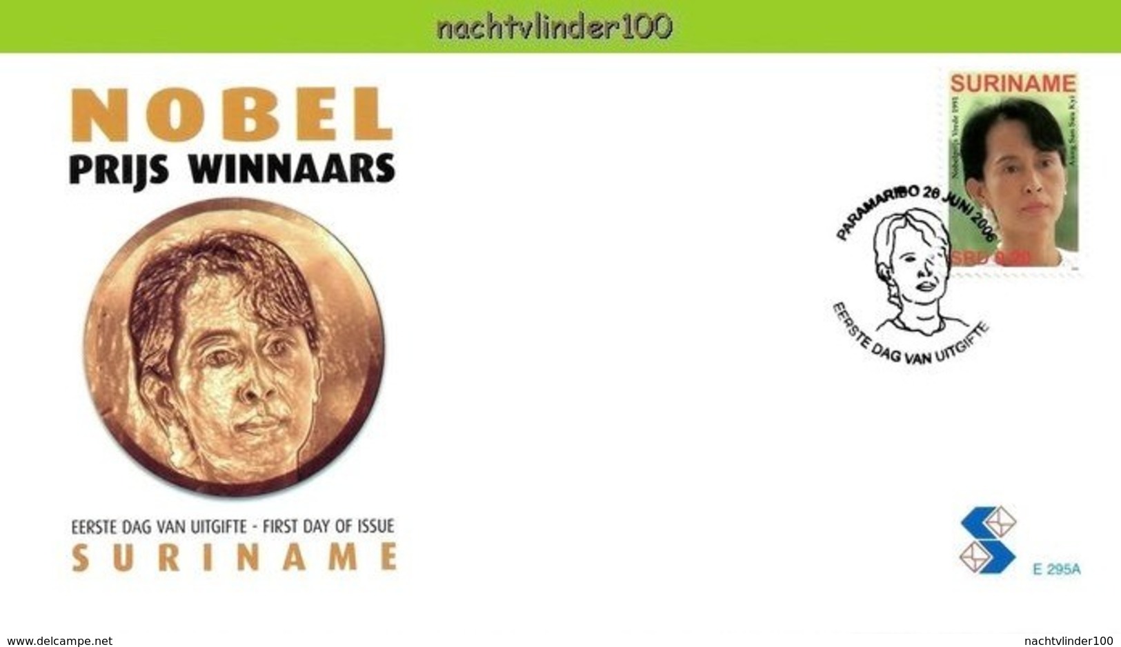 Nfm295A-Ffb BEROEMDE PERSONEN NOBELPRIJS NOBELPRIZE WINNERS PEACE ECONOMY LITERATURE FAMOUS PEOPLE SURINAME 2006 FDC'S - Nobelprijs